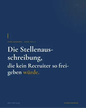 Carousel-Cover Die ehrliche Stellenausschreibung
