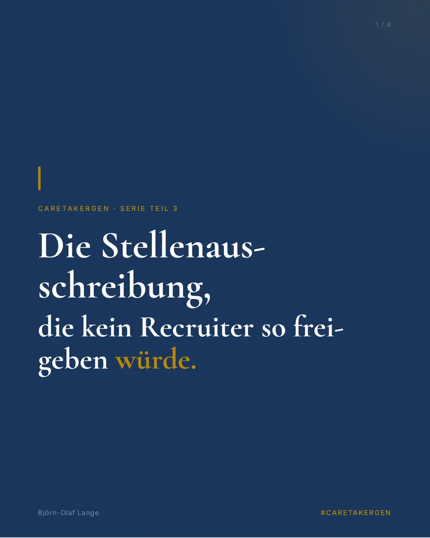 Carousel-Cover Die ehrliche Stellenausschreibung
