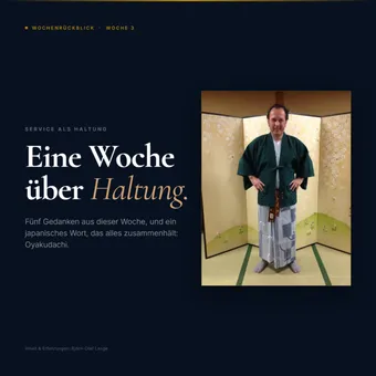Björn-Olaf Lange in Japan, Serienbild Eine Woche über Haltung