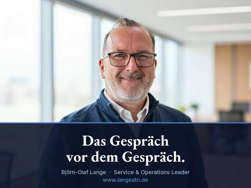 Björn-Olaf Lange im Portrait mit Banderole: Das Gespräch vor dem Gespräch