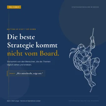 Kachel zur Strategie, die von unten nach oben entsteht